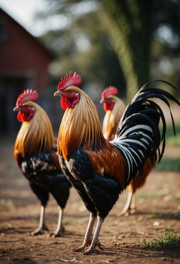 40 Types of Birds Around the World: Pictures, Names and Facts 11 Three roosters standing together