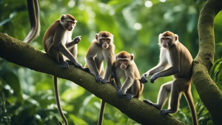 Young monkeys on a tree