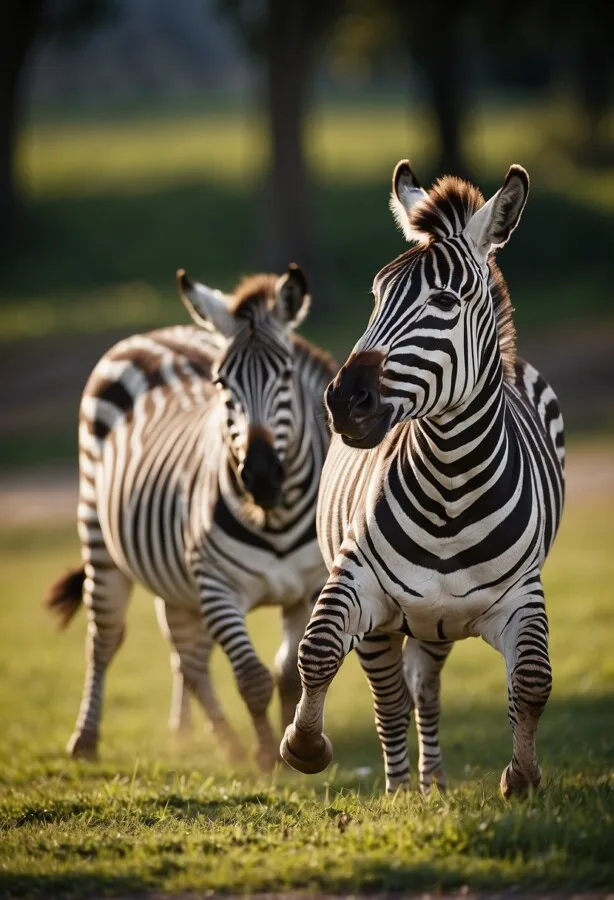 45+ Pictures of Animals Doing Funny Things 37 Two zebras playing