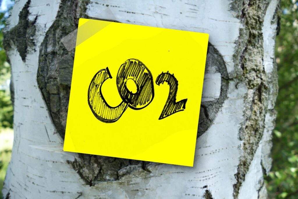 Carbon dioxide C02 sign