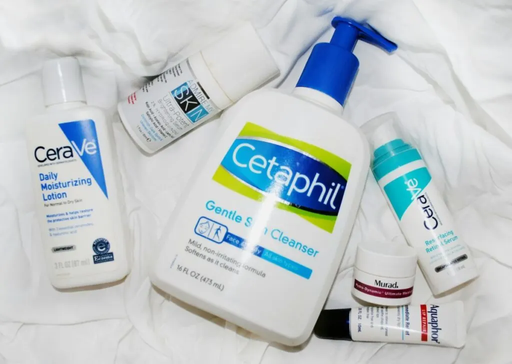 Cetaphil and different skincare products