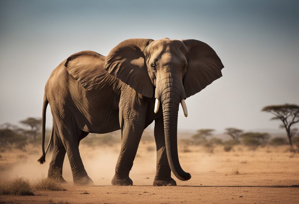 African Elephant in the Savannahs of Africa