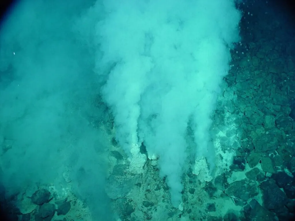 Hydrothermal Vents: The Mysteries of the Ocean's Powerful Underwater Fountains 1 Hydrothermal champagne vent white smokers