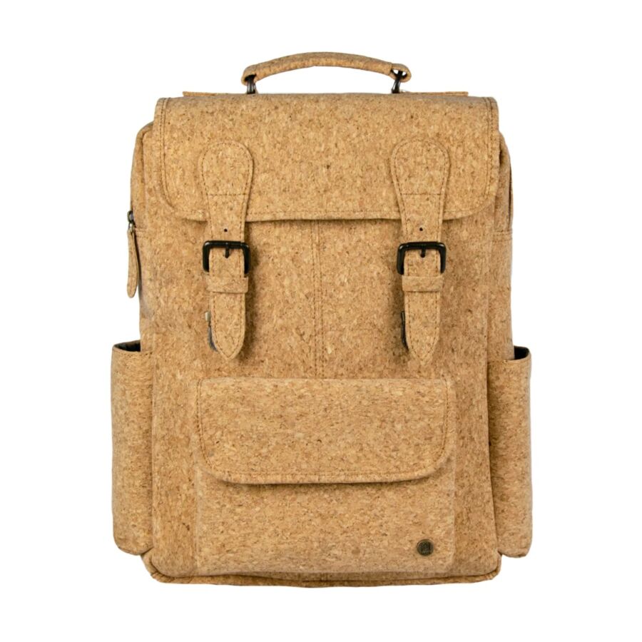 25 Best Vegan Backpacks for Work & Travel (2026) 26 Cork vegan backpack featuring two compartments, showcasing a sustainable and stylish design for eco-conscious users.