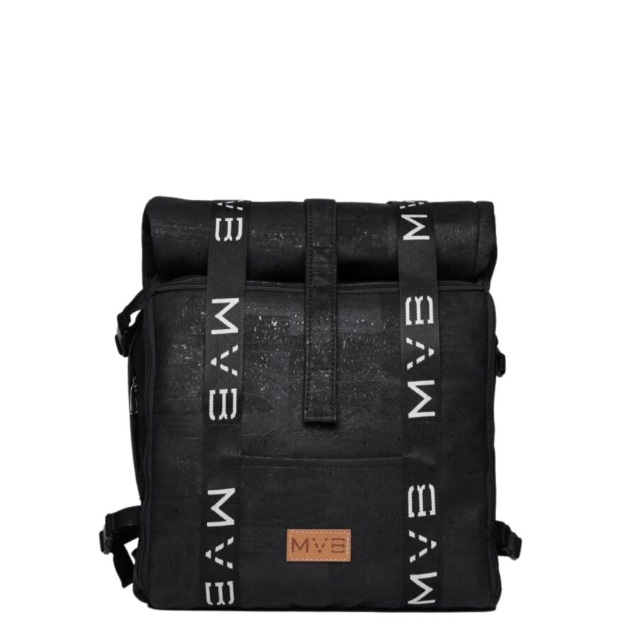 25 Best Vegan Backpacks for Work & Travel (2026) 25 Black MVB Xplorer backpack featuring the word "mamma" prominently displayed on the front.
