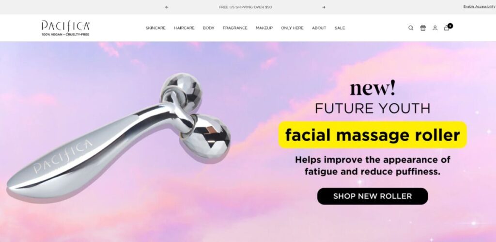 Pacifica Beauty Landing Page