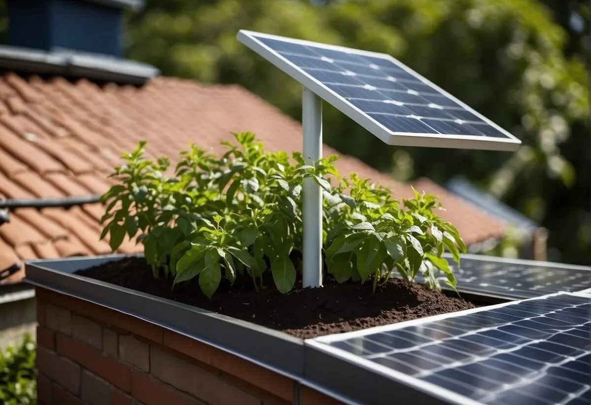 Eco-Friendly Living: How to Reduce Your Carbon Footprint in 5 Easy Steps 1 Solar panels on a roof, surrounded by plants