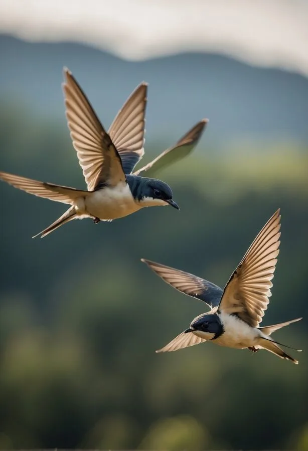 40 Different Types of Birds in the World 6 Swallows in flight
