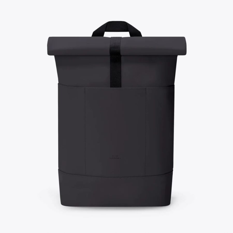 25 Best Vegan Backpacks for Work & Travel (2026) 12 Sleek black backpack with a prominent black handle, ideal for everyday use and travel.