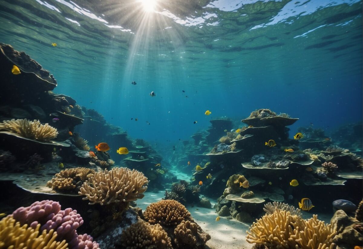 Reviving Our Oceans: The Most Effective Marine Conservation Strategies 4 A diverse underwater ecosystem with vibrant coral reefs and a variety of fish swimming freely in clear, unpolluted waters