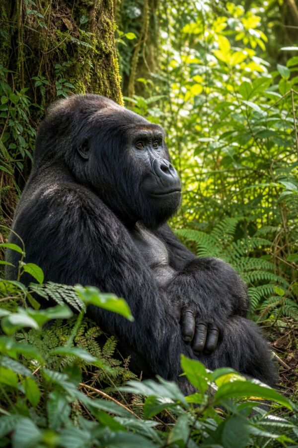 25 Rainforest Animals From The Amazon To Borneo 10 A Western lowland gorilla rests among lush rainforest plants.